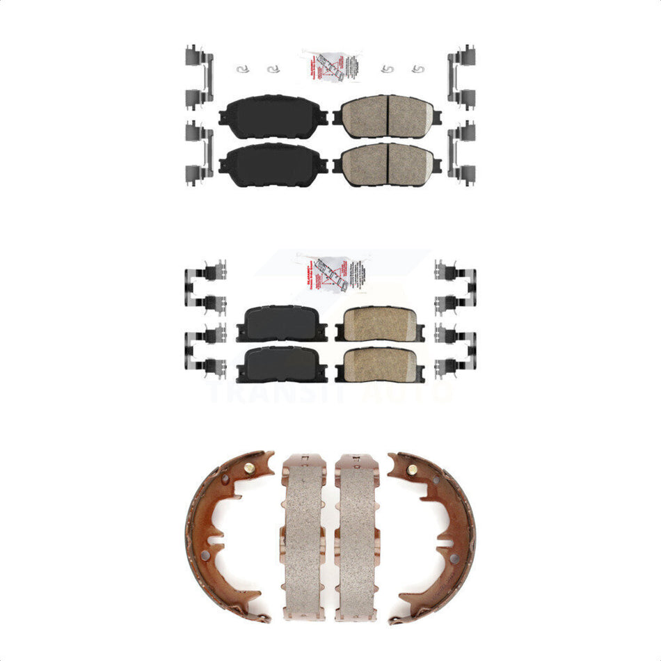 Front Rear Ceramic Disc Brake Pads And Parking Shoes Kit For Toyota Camry KNN-100363