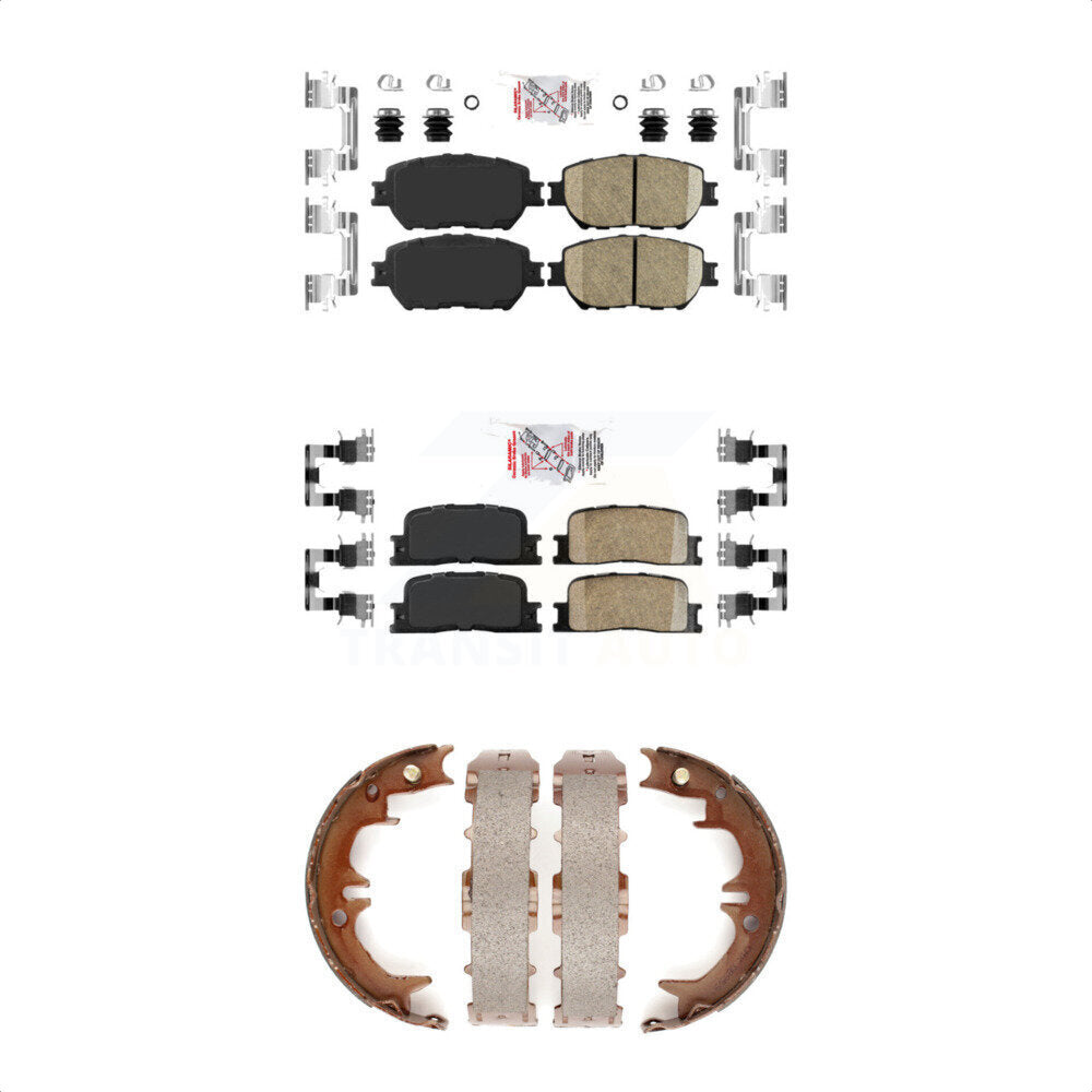 Front Rear Ceramic Disc Brake Pads And Parking Shoes Kit For Toyota Camry KNN-100366