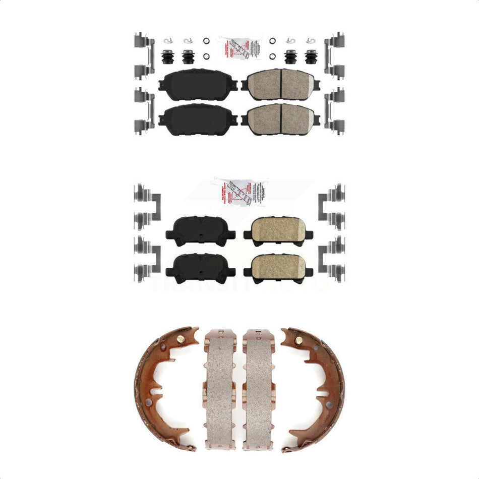 Front Rear Ceramic Disc Brake Pads And Parking Shoes Kit For Toyota Camry KNN-100370