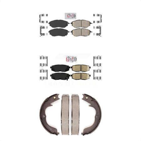 Front Rear Ceramic Disc Brake Pads And Parking Shoes Kit For Subaru Outback KNN-100373