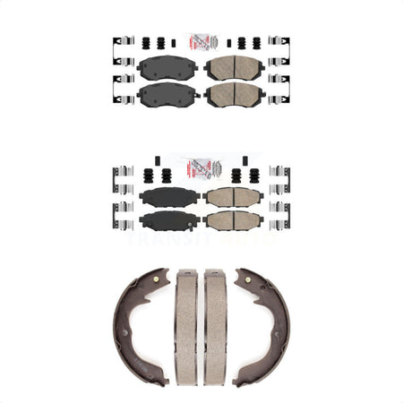 Front Rear Ceramic Disc Brake Pads And Parking Shoes Kit For Subaru Outback KNN-100374