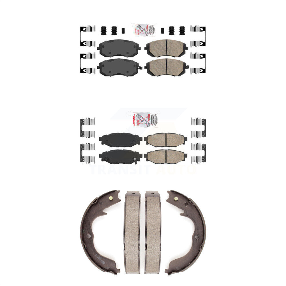 Front Rear Ceramic Disc Brake Pads And Parking Shoes Kit For Subaru Outback KNN-100376