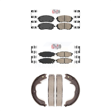 Front Rear Ceramic Disc Brake Pads And Parking Shoes Kit For Subaru Outback KNN-100377