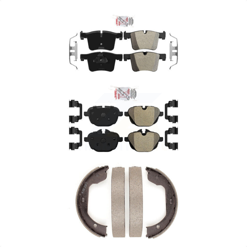 Front Rear Semi-Metallic Disc Brake Pads And Parking Shoes Kit For BMW X3 KNN-100380