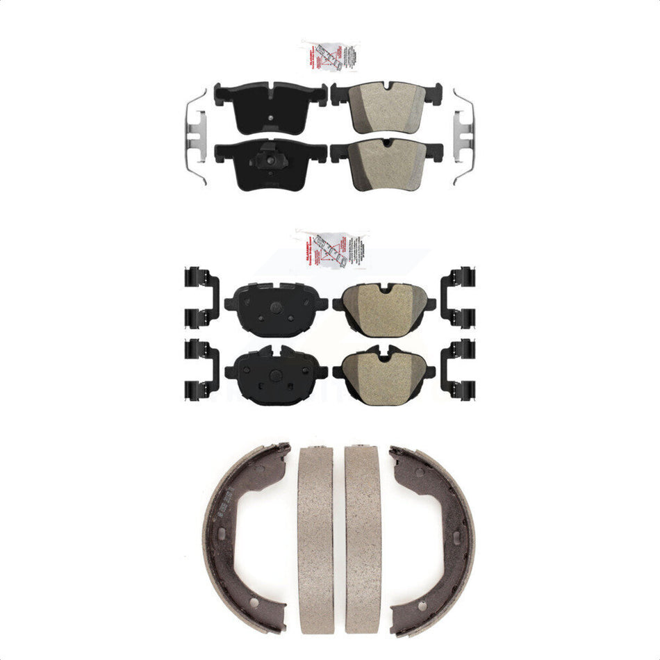 Front Rear Semi-Metallic Disc Brake Pads And Parking Shoes Kit For BMW X3 KNN-100380