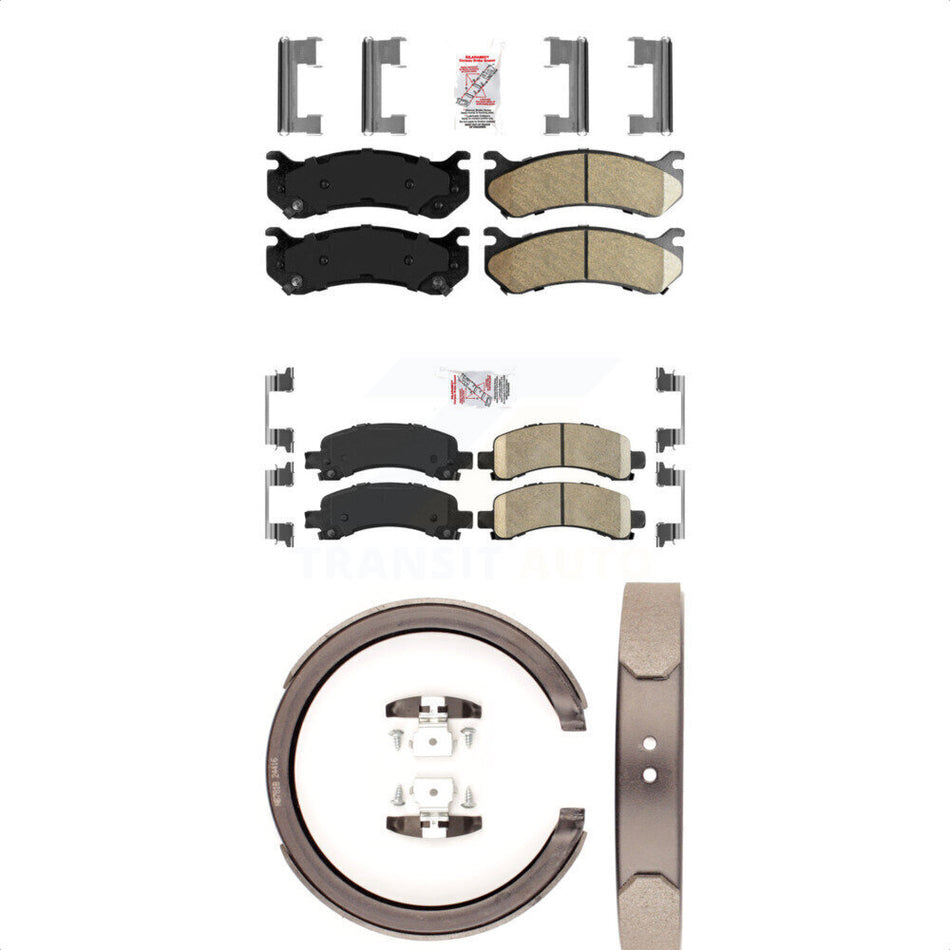 Front Rear Ceramic Disc Brake Pads And Parking Shoes Kit For Chevrolet 1500 XL KNN-100383