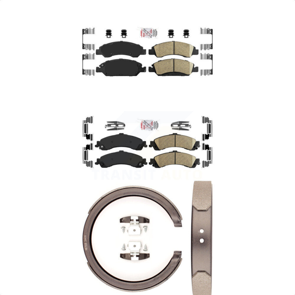 Front Rear Ceramic Disc Brake Pads And Parking Shoes Kit For Chevrolet 1500 KNN-100391