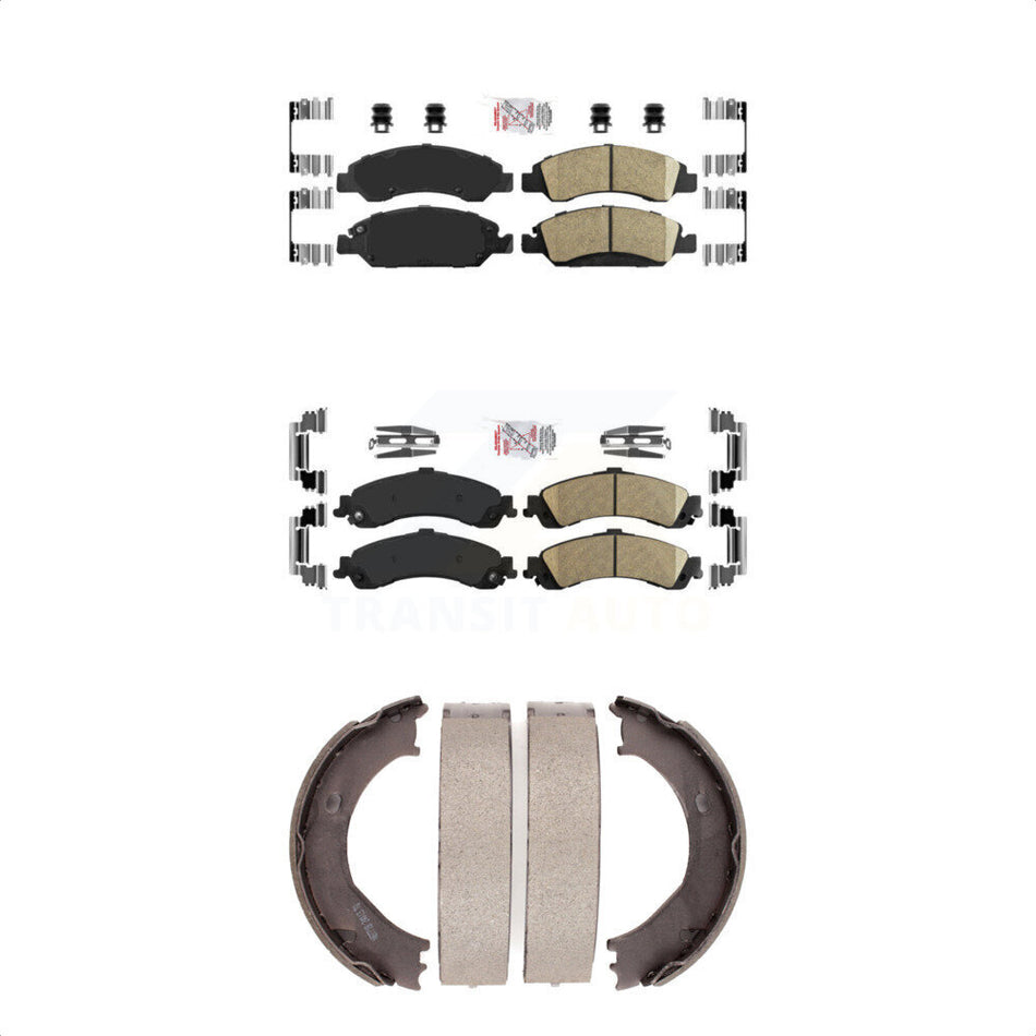 Front Rear Ceramic Disc Brake Pads And Parking Shoes Kit For Chevrolet 1500 KNN-100400