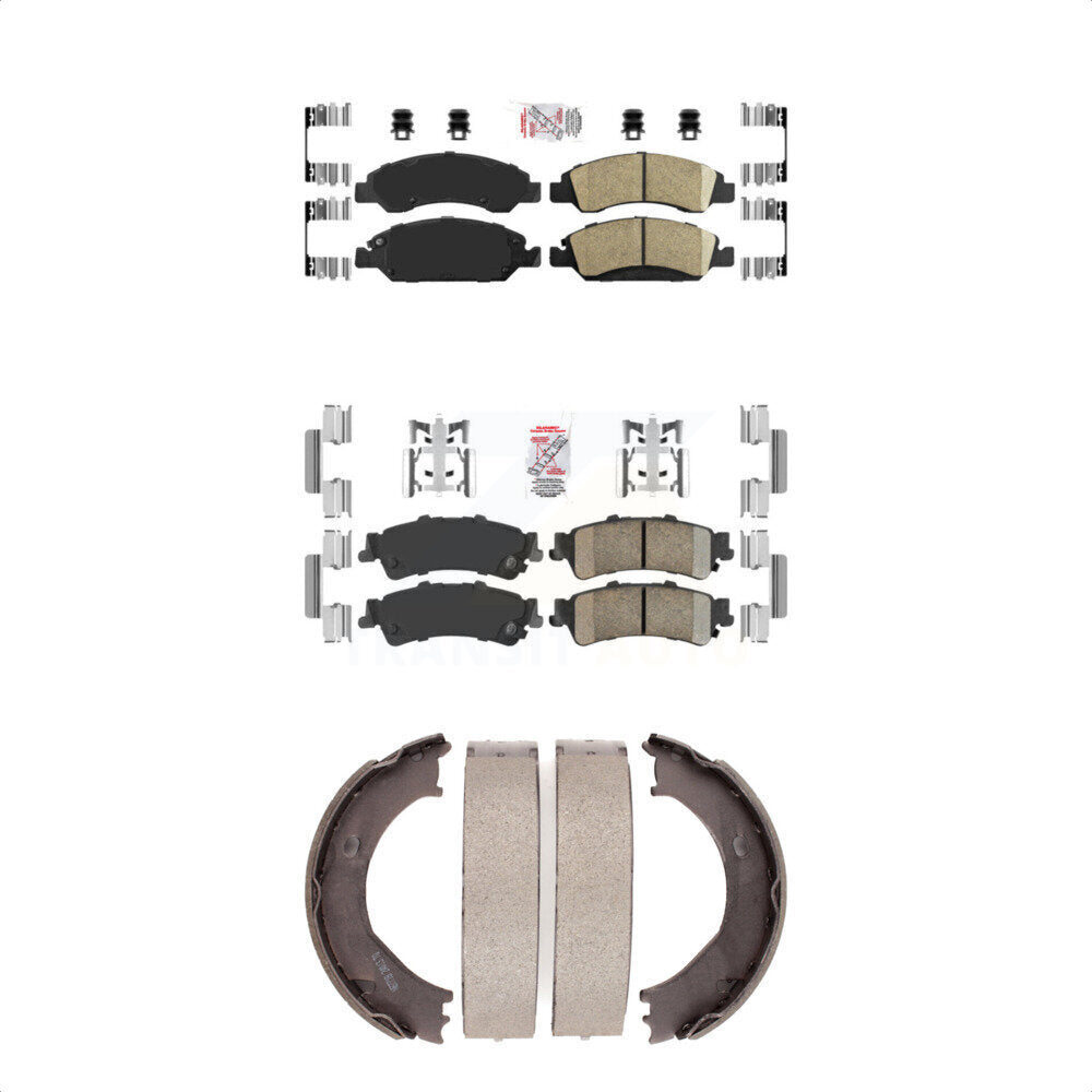 Front Rear Ceramic Disc Brake Pads And Parking Shoes Kit For Chevrolet 1500 KNN-100403