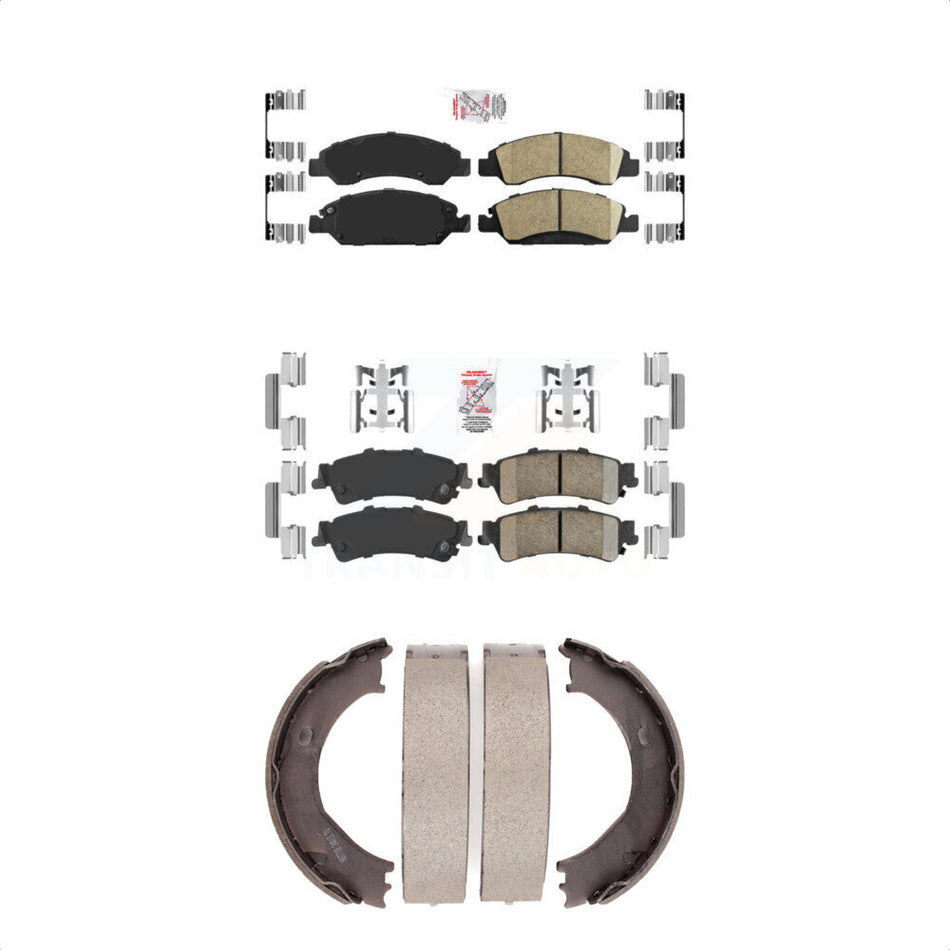 Front Rear Ceramic Disc Brake Pads And Parking Shoes Kit For Chevrolet 1500 KNN-100404