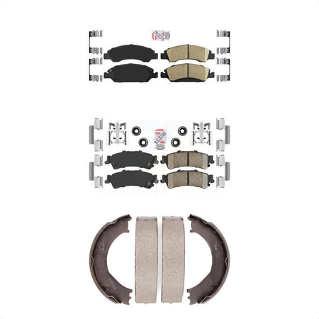 Front Rear Ceramic Disc Brake Pads And Parking Shoes Kit For Chevrolet 1500 KNN-100407
