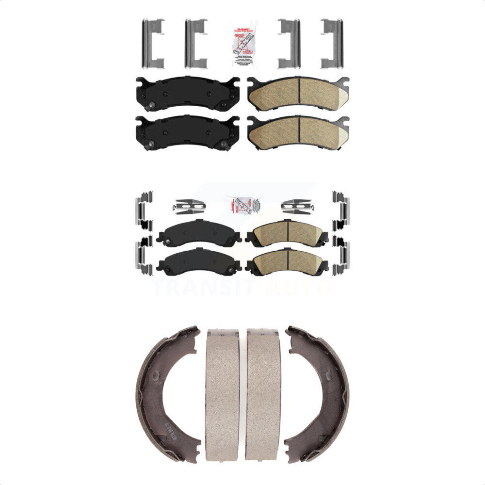 Front Rear Ceramic Disc Brake Pads And Parking Shoes Kit For Chevrolet 1500 KNN-100409