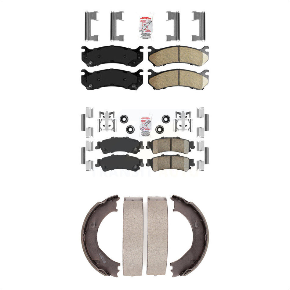 Front Rear Ceramic Disc Brake Pads And Parking Shoes Kit For Chevrolet 1500 KNN-100413