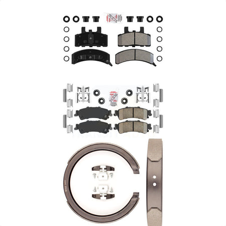 Front Semi-Metallic Rear Ceramic Disc Brake Pads And Parking Shoes Kit For KNN-100420