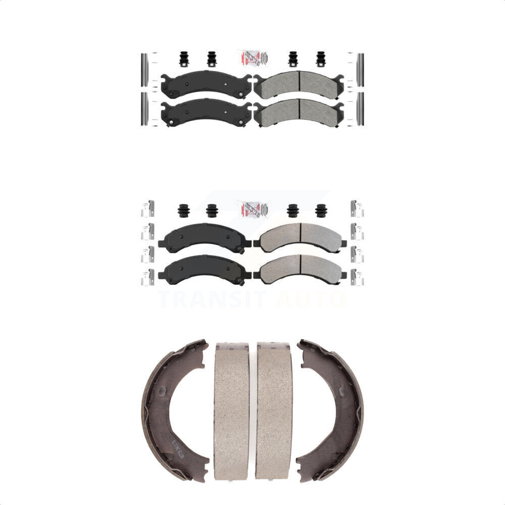 Front Rear Semi-Metallic Disc Brake Pads And Parking Shoes Kit For Chevrolet KNN-100426