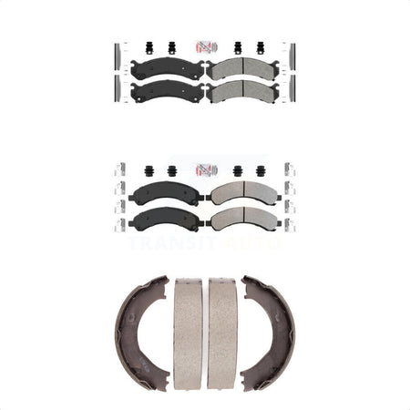 Front Rear Semi-Metallic Disc Brake Pads And Parking Shoes Kit For Chevrolet KNN-100426
