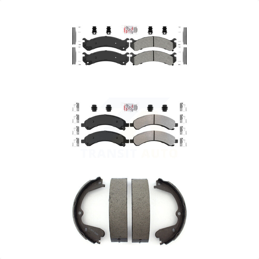 Front Rear Semi-Metallic Disc Brake Pads And Parking Shoes Kit For Chevrolet KNN-100432