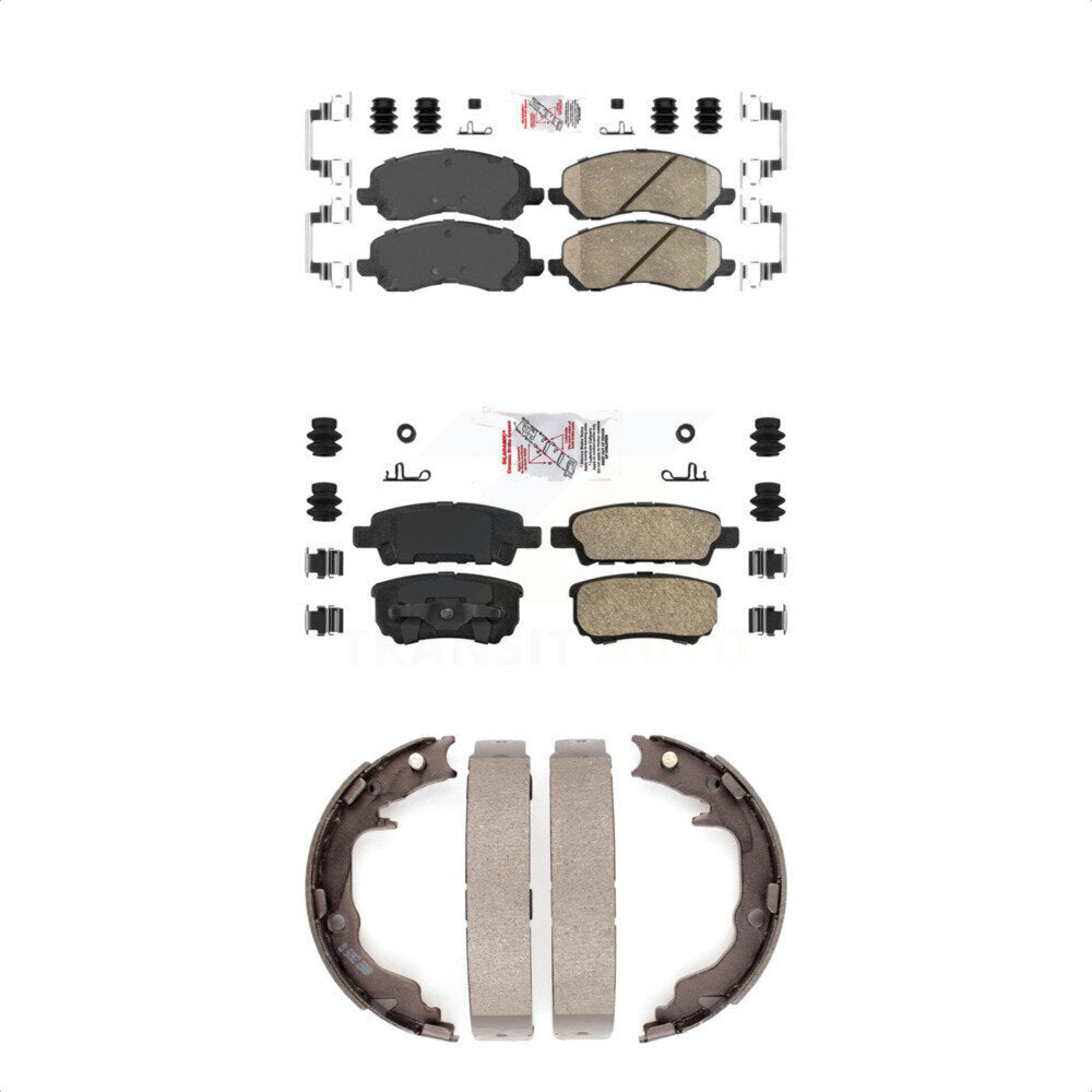 Front Rear Ceramic Disc Brake Pads And Parking Shoes Kit For Jeep Patriot 200 KNN-100448