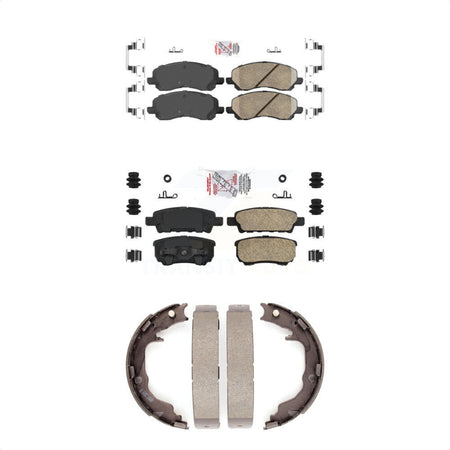 Front Rear Ceramic Disc Brake Pads And Parking Shoes Kit For Jeep Patriot 200 KNN-100449