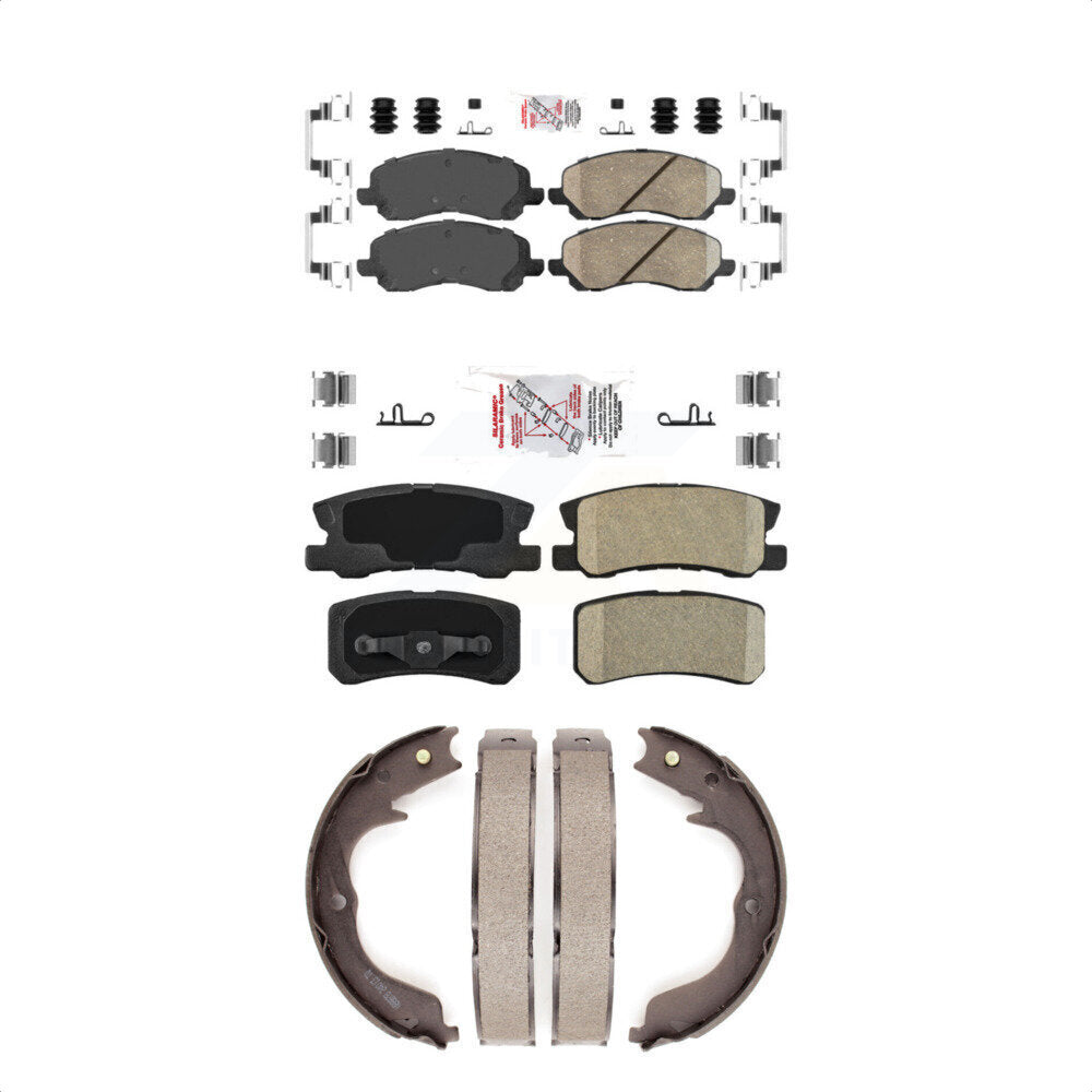 Front Rear Ceramic Disc Brake Pads And Parking Shoes Kit For KNN-100452