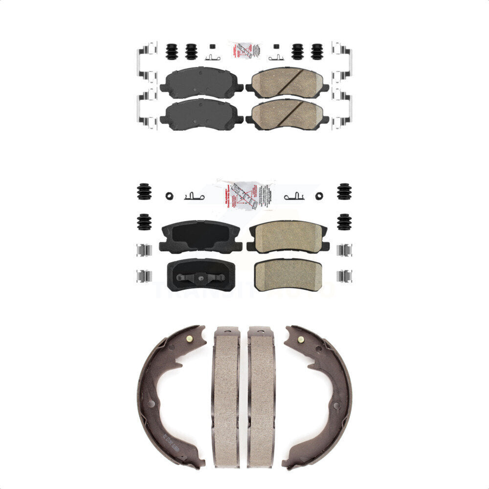 Front Rear Ceramic Disc Brake Pads And Parking Shoes Kit For KNN-100454