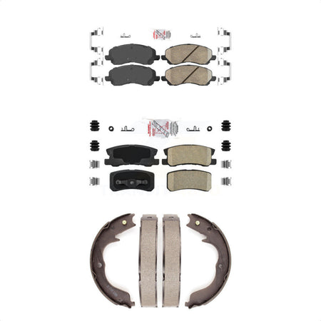 Front Rear Ceramic Disc Brake Pads And Parking Shoes Kit For KNN-100455