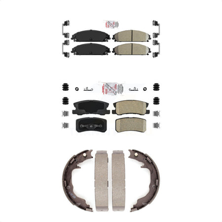 Front Rear Ceramic Disc Brake Pads And Parking Shoes Kit For Dodge Caliber KNN-100460