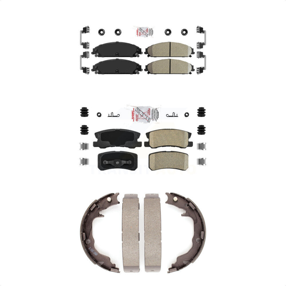 Front Rear Ceramic Disc Brake Pads And Parking Shoes Kit For Dodge Caliber KNN-100461