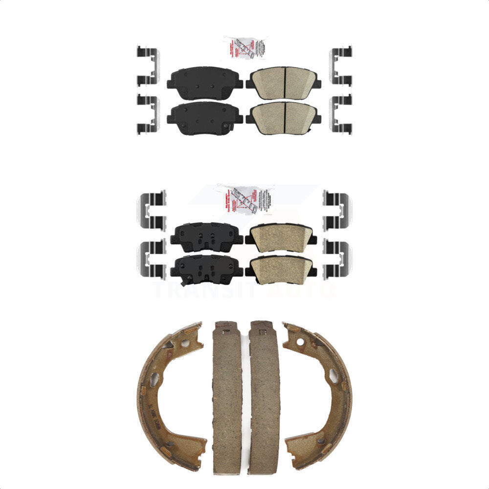 Front Rear Ceramic Disc Brake Pads And Parking Shoes Kit For Kia Optima KNN-100468