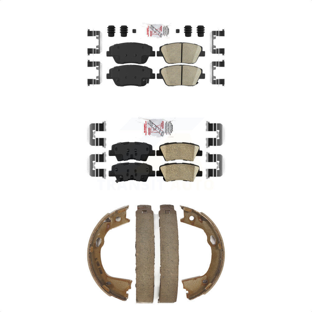 Front Rear Ceramic Disc Brake Pads And Parking Shoes Kit For Kia Optima KNN-100469