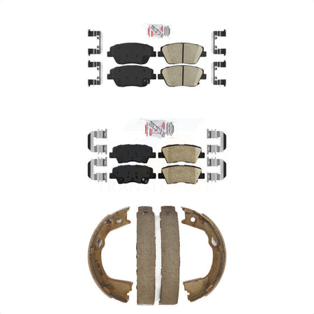 Front Rear Ceramic Disc Brake Pads And Parking Shoes Kit For Kia Optima KNN-100470