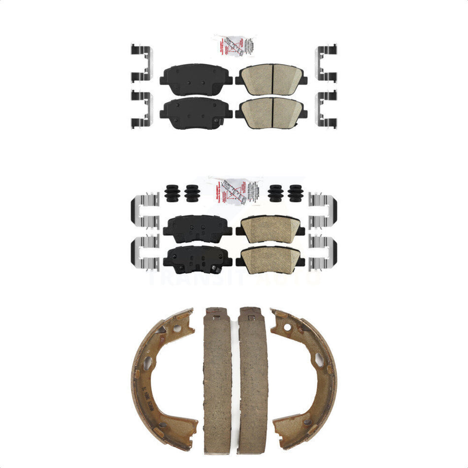 Front Rear Ceramic Disc Brake Pads And Parking Shoes Kit For Kia Optima KNN-100472