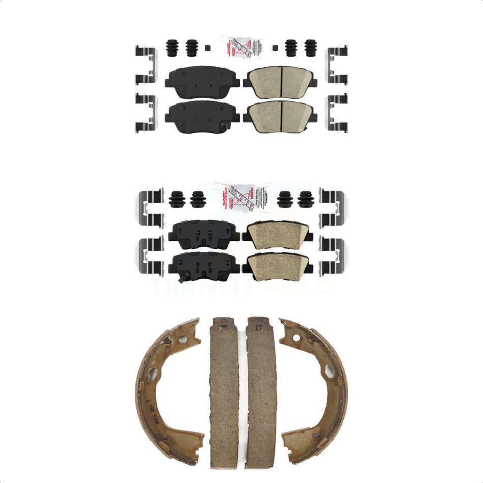 Front Rear Ceramic Disc Brake Pads And Parking Shoes Kit For Kia Optima KNN-100475