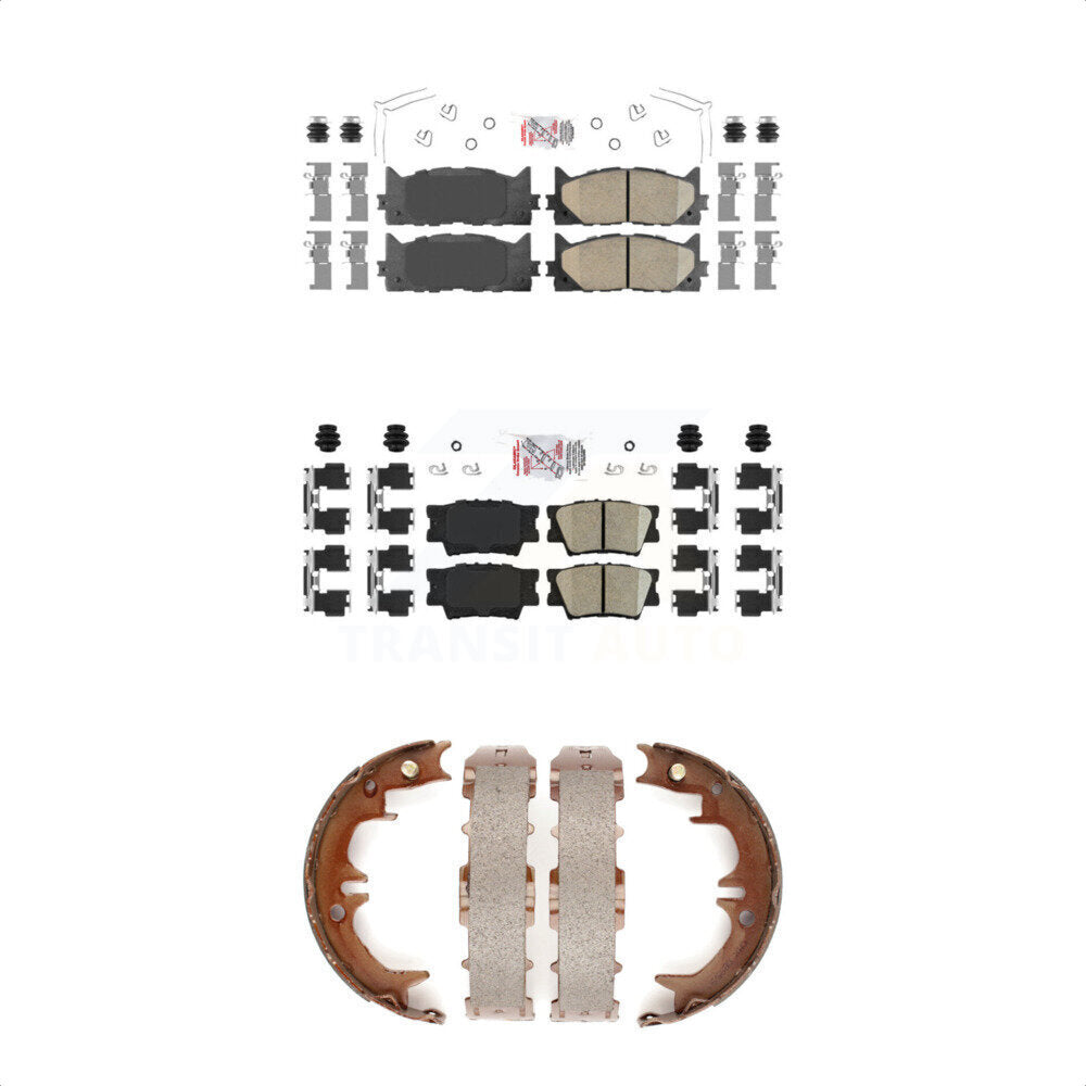 Front Rear Ceramic Disc Brake Pads And Parking Shoes Kit For Toyota Camry KNN-100476