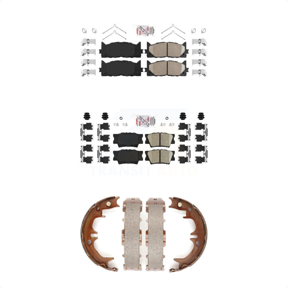 Front Rear Ceramic Disc Brake Pads And Parking Shoes Kit For Toyota Camry KNN-100477
