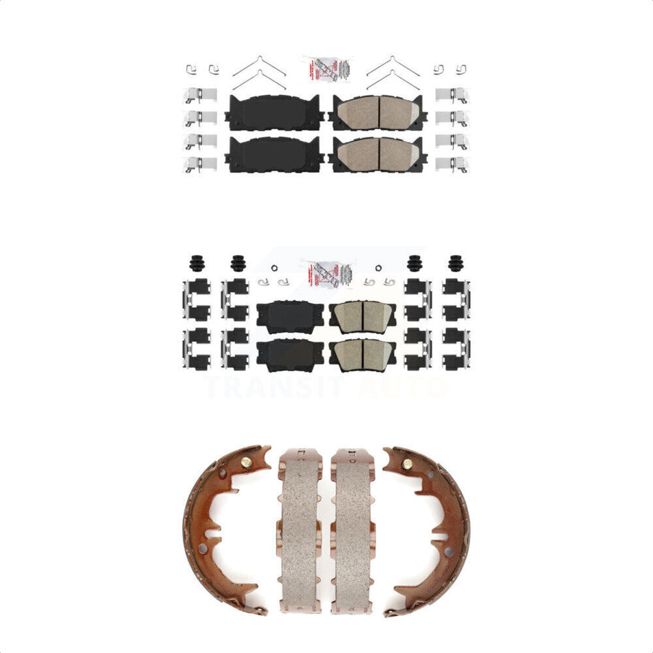 Front Rear Ceramic Disc Brake Pads And Parking Shoes Kit For Toyota Camry KNN-100477