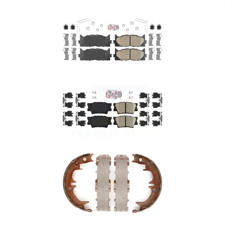 Front Rear Ceramic Disc Brake Pads And Parking Shoes Kit For Toyota Camry KNN-100478