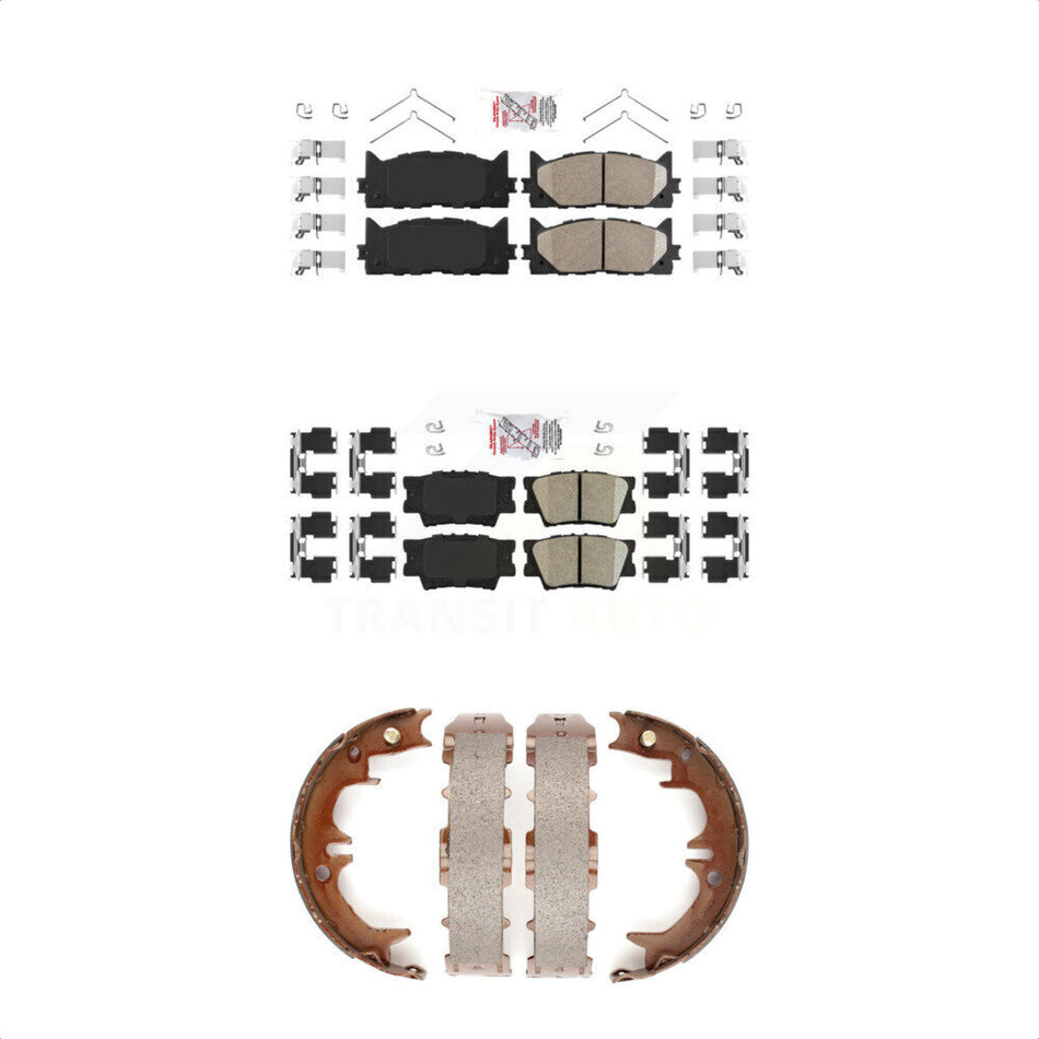 Front Rear Ceramic Disc Brake Pads And Parking Shoes Kit For Toyota Camry KNN-100479