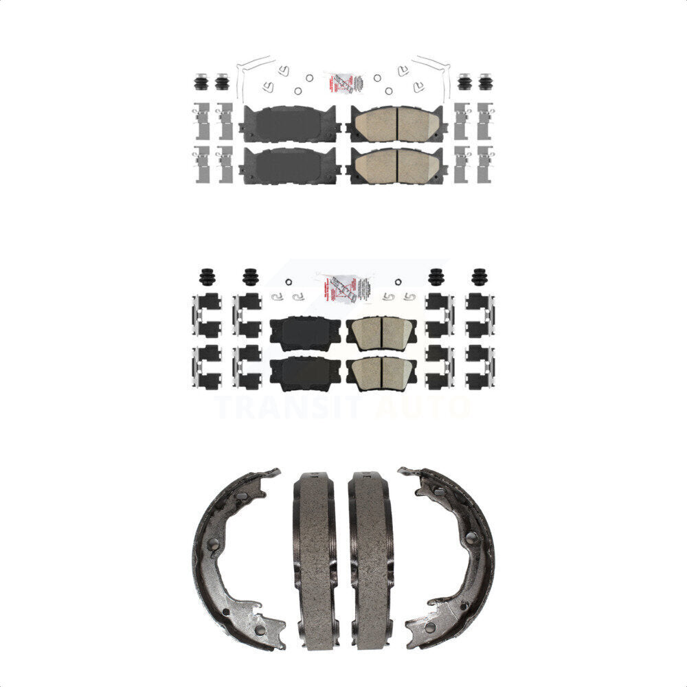 Front Rear Ceramic Disc Brake Pads And Parking Shoes Kit For Toyota Camry KNN-100480