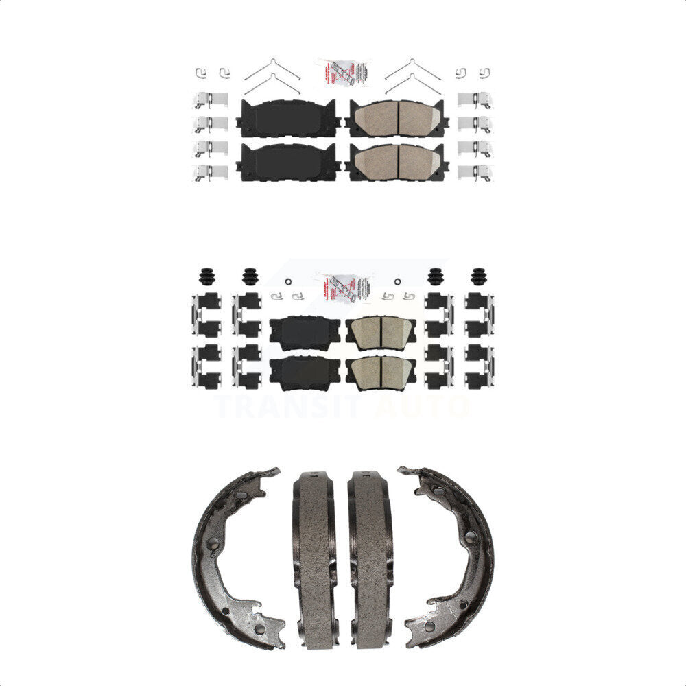 Front Rear Ceramic Disc Brake Pads And Parking Shoes Kit For Toyota Camry KNN-100481