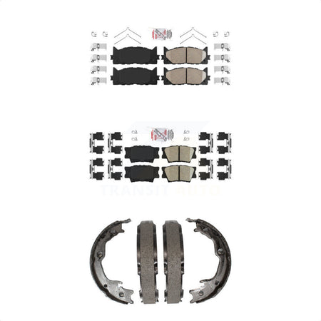 Front Rear Ceramic Disc Brake Pads And Parking Shoes Kit For Toyota Camry KNN-100483