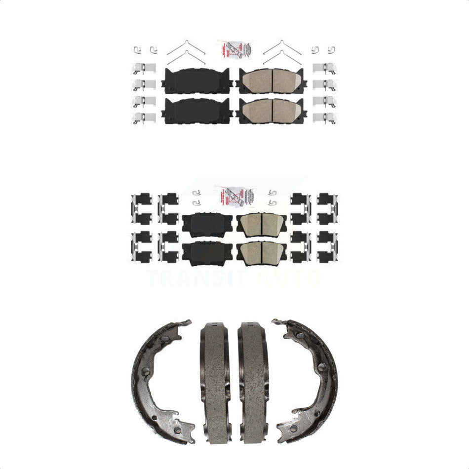Front Rear Ceramic Disc Brake Pads And Parking Shoes Kit For Toyota Camry KNN-100483