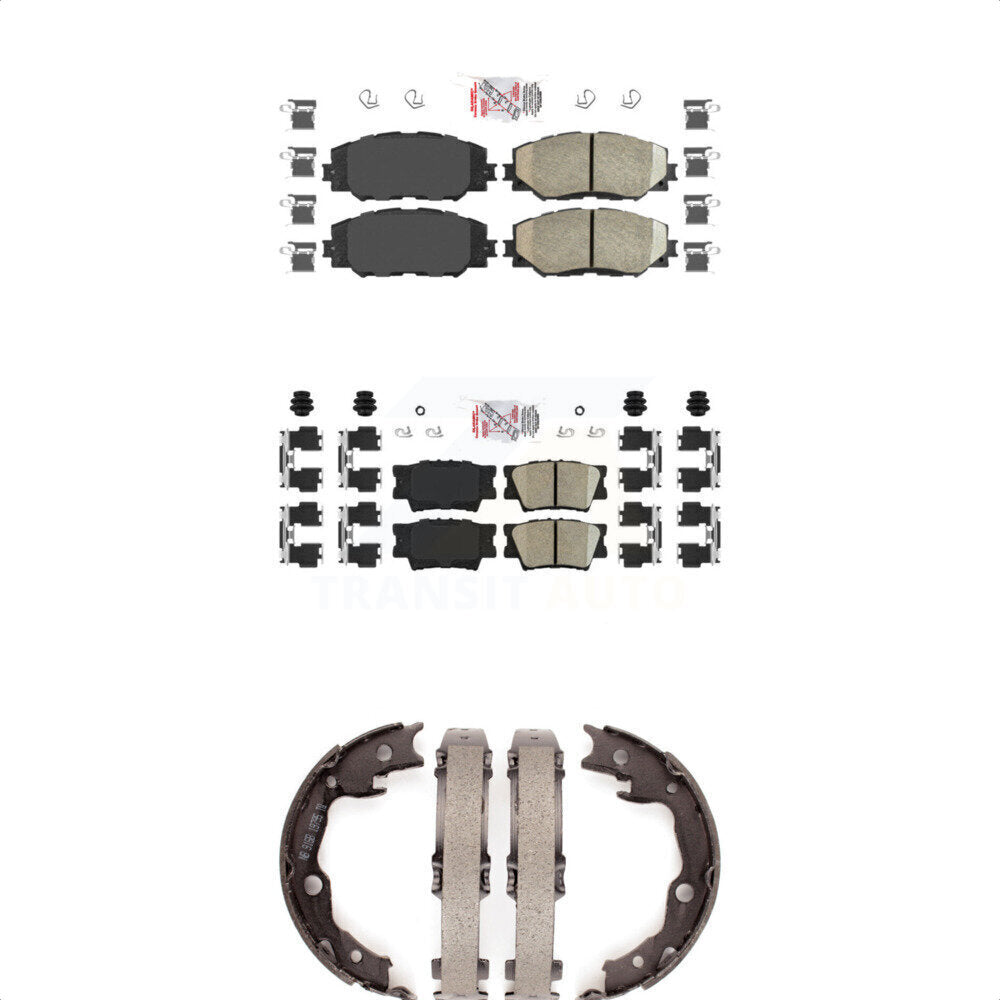 Front Rear Ceramic Disc Brake Pads And Parking Shoes Kit For Toyota RAV4 Lexus KNN-100485