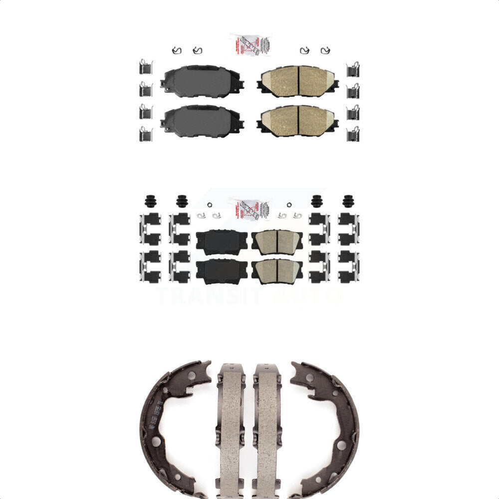 Front Rear Ceramic Disc Brake Pads And Parking Shoes Kit For Toyota RAV4 Vibe KNN-100489