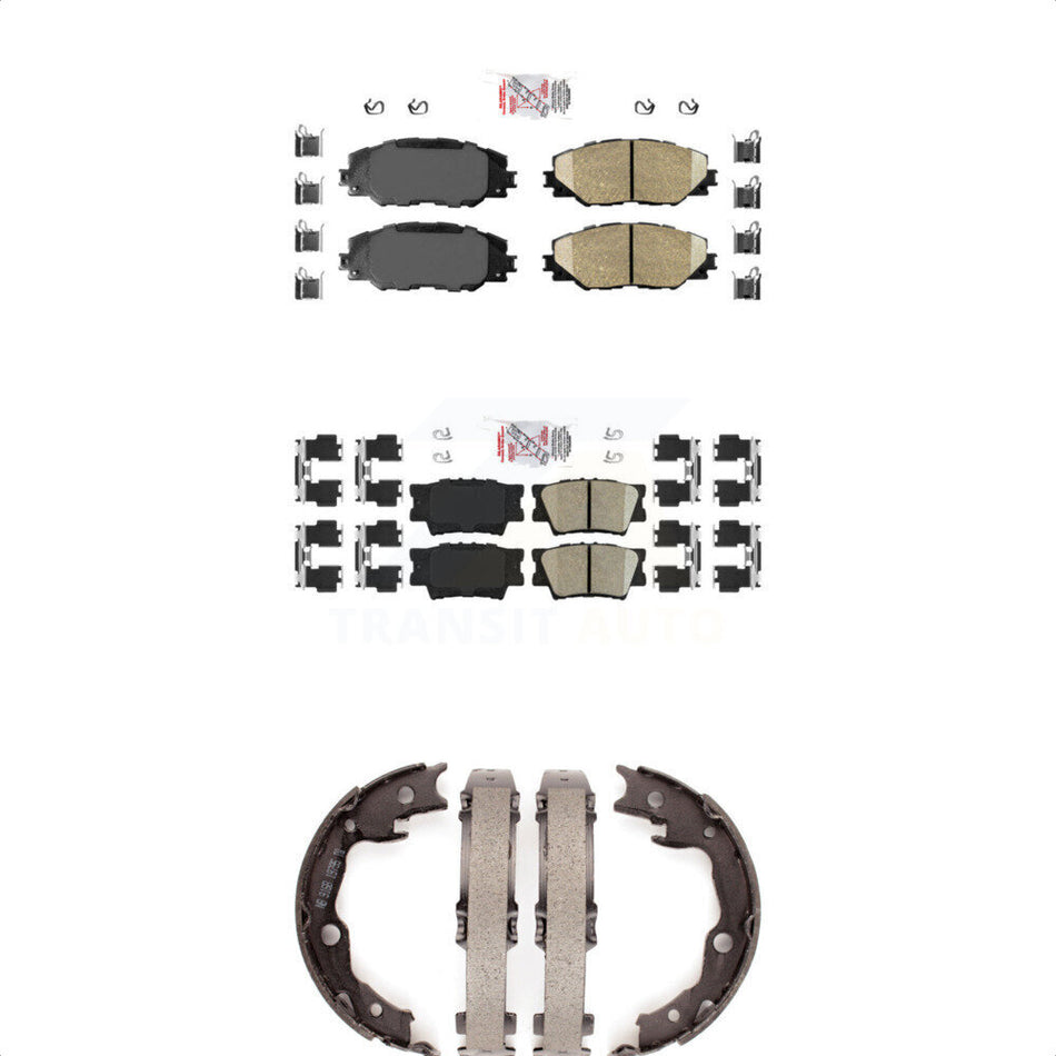 Front Rear Ceramic Disc Brake Pads And Parking Shoes Kit For Toyota RAV4 Vibe KNN-100491