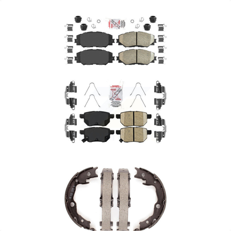 Front Rear Ceramic Disc Brake Pads And Parking Shoes Kit For Toyota Matrix KNN-100492