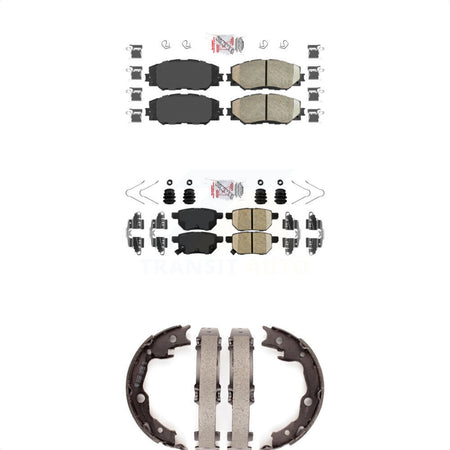 Front Rear Ceramic Disc Brake Pads And Parking Shoes Kit For Toyota Matrix KNN-100497