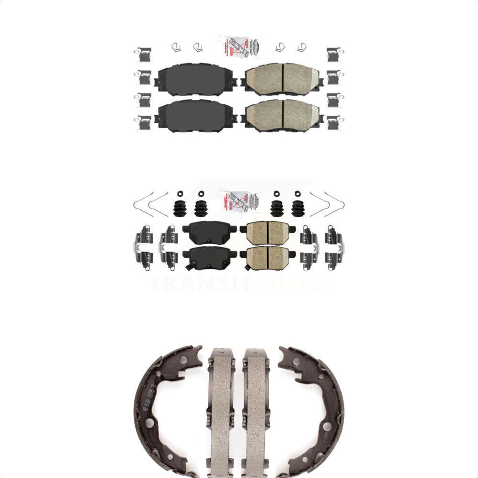 Front Rear Ceramic Disc Brake Pads And Parking Shoes Kit For Toyota Matrix KNN-100497