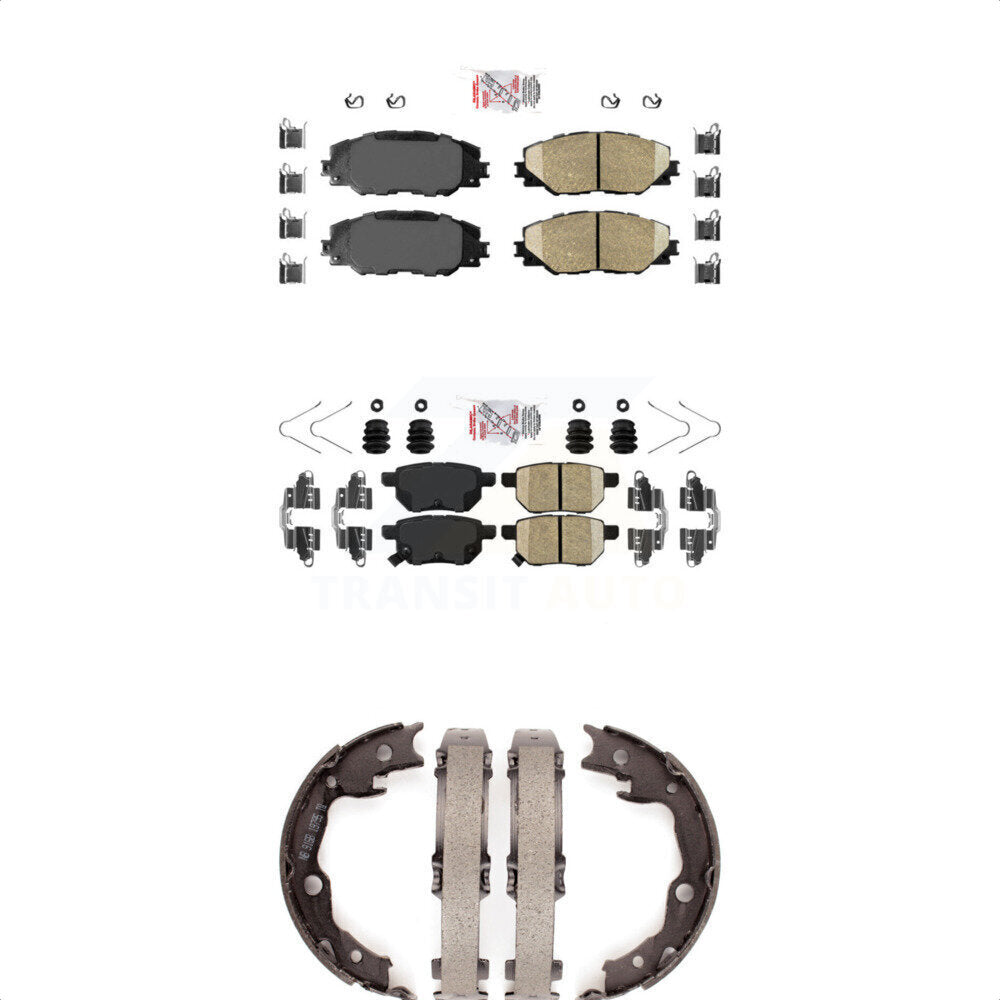 Front Rear Ceramic Disc Brake Pads And Parking Shoes Kit For Toyota Matrix KNN-100499