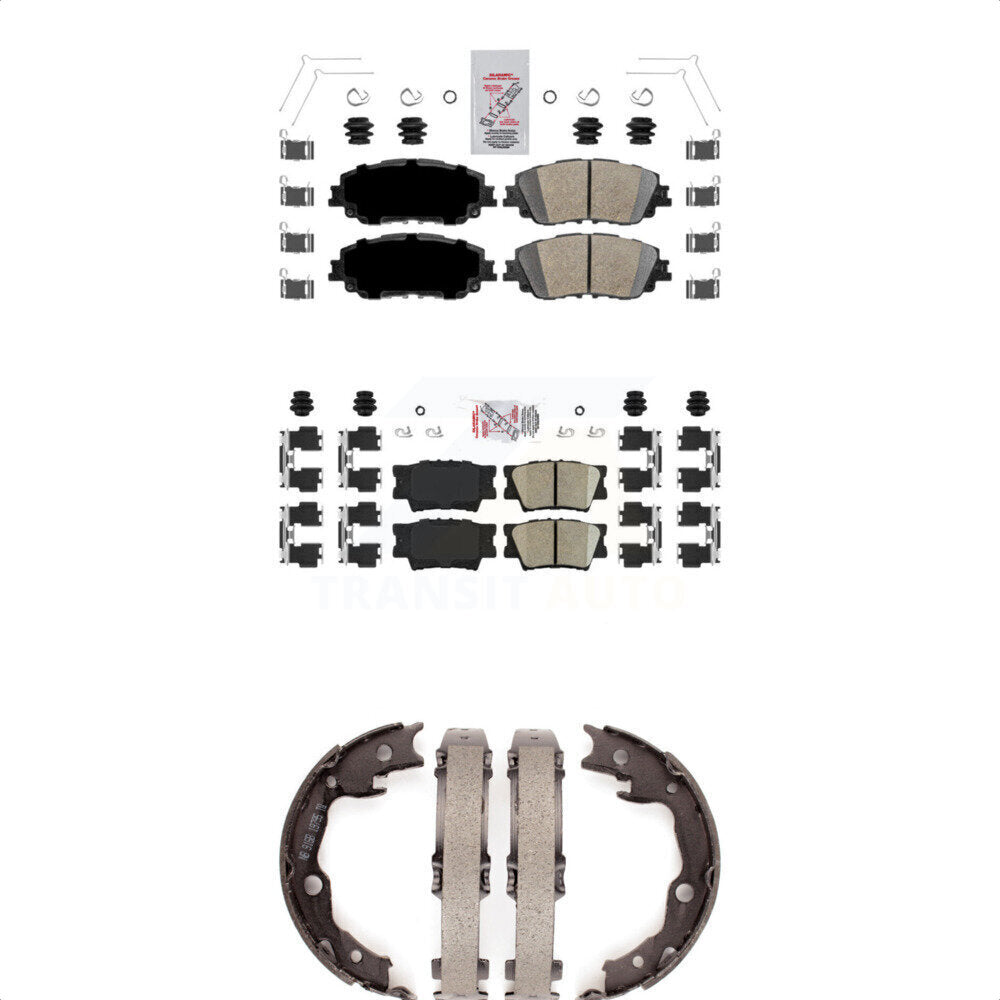 Front Rear Ceramic Disc Brake Pads And Parking Shoes Kit For Toyota Camry KNN-100500